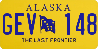 AK license plate GEV148