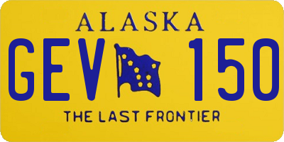 AK license plate GEV150
