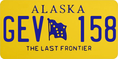 AK license plate GEV158