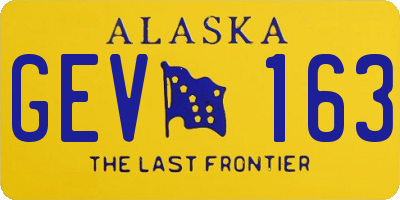 AK license plate GEV163