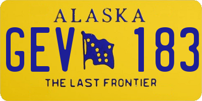 AK license plate GEV183