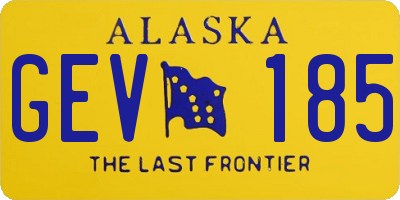 AK license plate GEV185