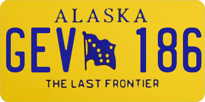 AK license plate GEV186