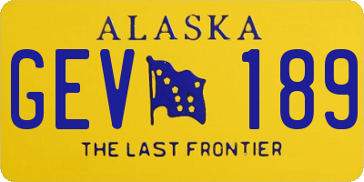 AK license plate GEV189