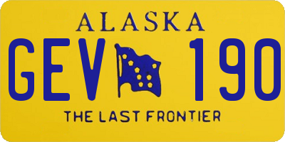 AK license plate GEV190
