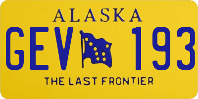 AK license plate GEV193