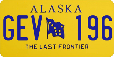 AK license plate GEV196