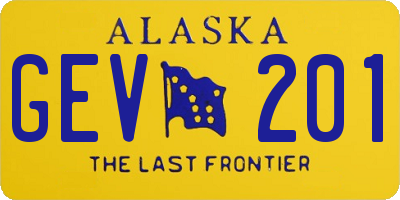 AK license plate GEV201