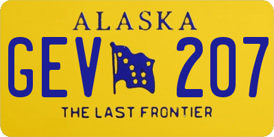 AK license plate GEV207