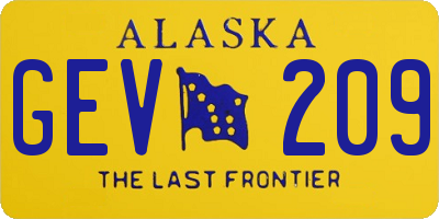 AK license plate GEV209