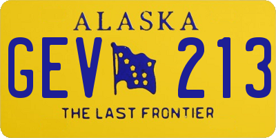 AK license plate GEV213