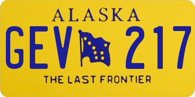 AK license plate GEV217