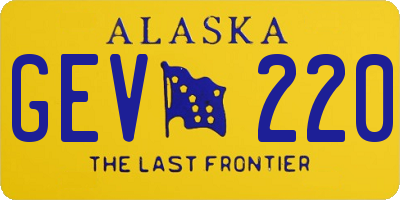 AK license plate GEV220