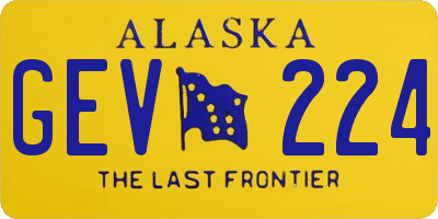 AK license plate GEV224