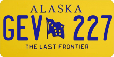 AK license plate GEV227