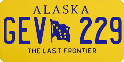 AK license plate GEV229