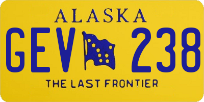 AK license plate GEV238