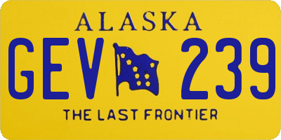 AK license plate GEV239