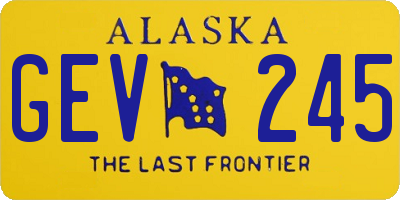 AK license plate GEV245
