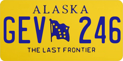 AK license plate GEV246