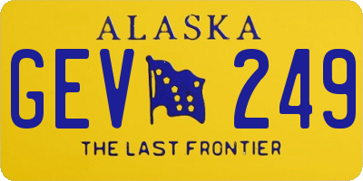 AK license plate GEV249