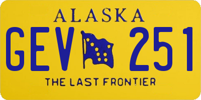 AK license plate GEV251