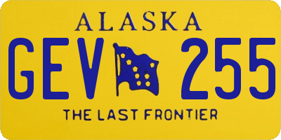 AK license plate GEV255