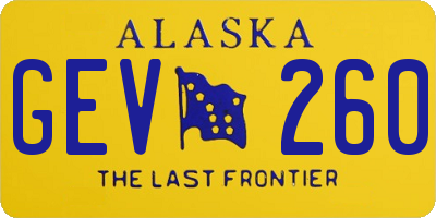 AK license plate GEV260