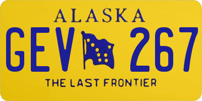 AK license plate GEV267