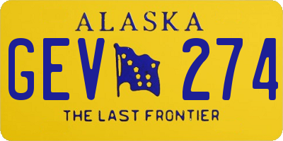 AK license plate GEV274