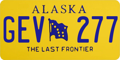 AK license plate GEV277