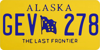 AK license plate GEV278