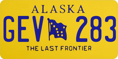 AK license plate GEV283
