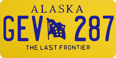 AK license plate GEV287