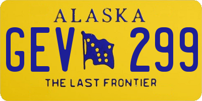 AK license plate GEV299