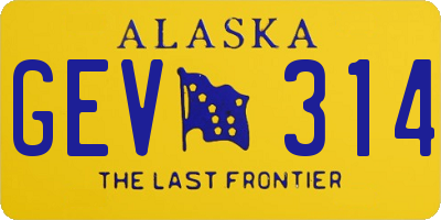 AK license plate GEV314