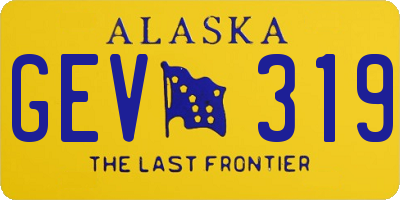 AK license plate GEV319