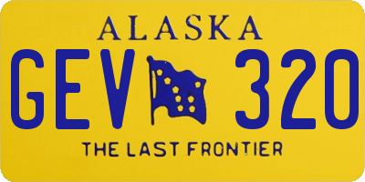 AK license plate GEV320