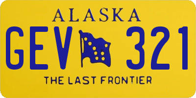 AK license plate GEV321