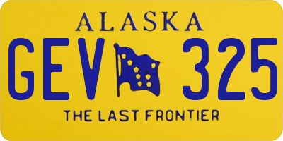 AK license plate GEV325