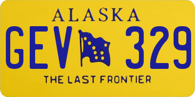 AK license plate GEV329