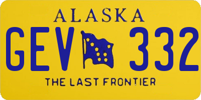 AK license plate GEV332