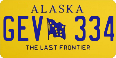 AK license plate GEV334
