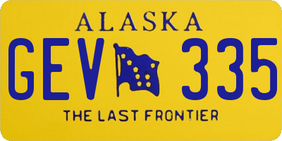 AK license plate GEV335