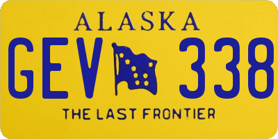 AK license plate GEV338