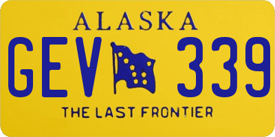 AK license plate GEV339