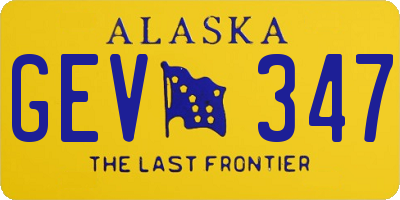 AK license plate GEV347