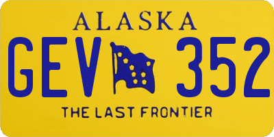 AK license plate GEV352
