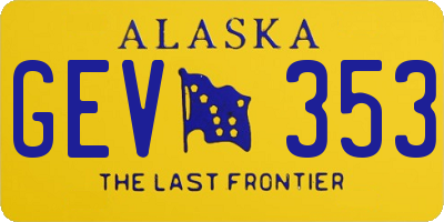 AK license plate GEV353