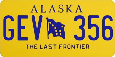 AK license plate GEV356